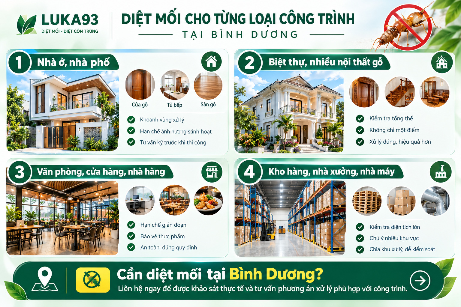 Diet moi cho tung loai cong trinh tai Binh Duong
